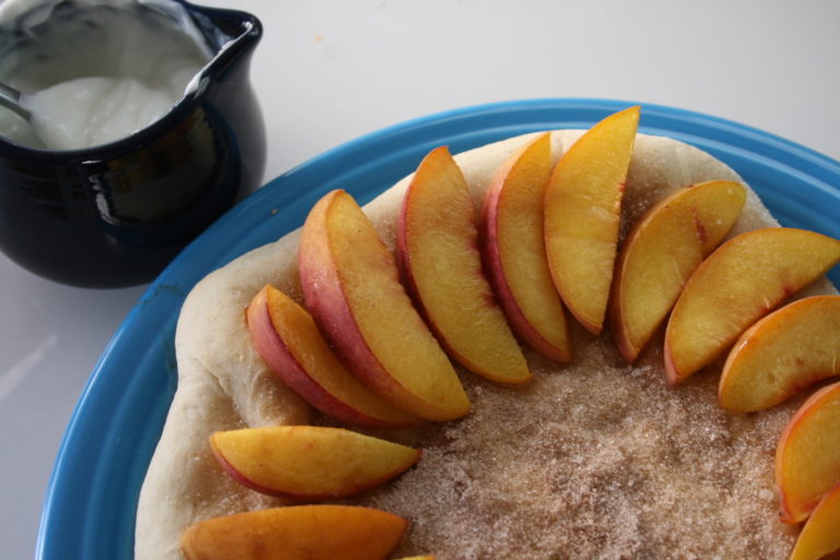 Peach Dessert Pizza Recipe with Homemade Dough