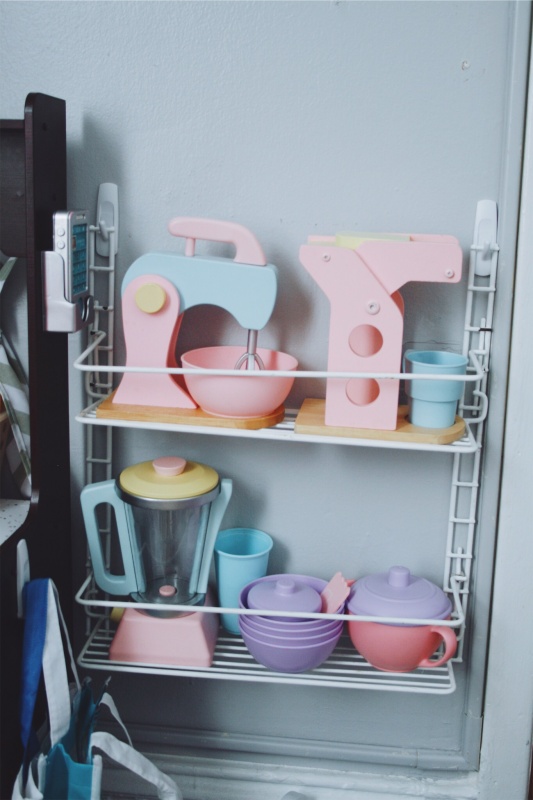 kitchen appliances and tea party set