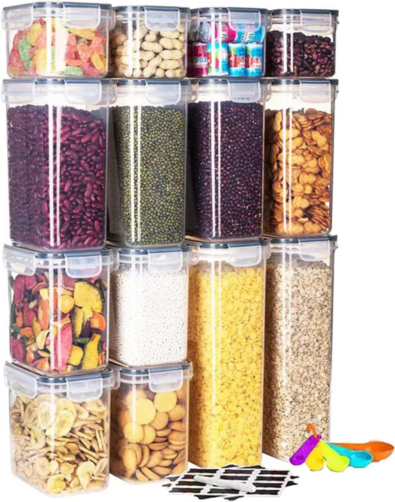 pantry organization products: airtight food storage containers with lids