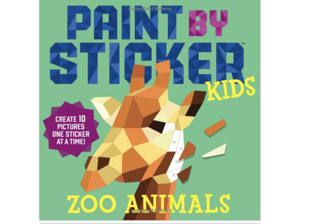 travel activities for kids: paint by sticker